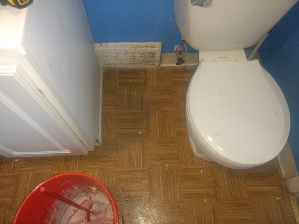 Bathroom floor prior to rennovation by MJB Home Improvement